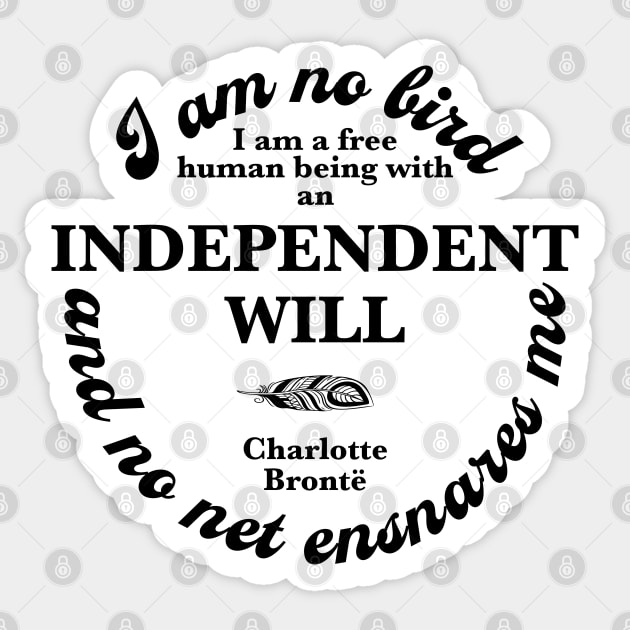 I am no bird, Jane Eyre Sticker by candhdesigns